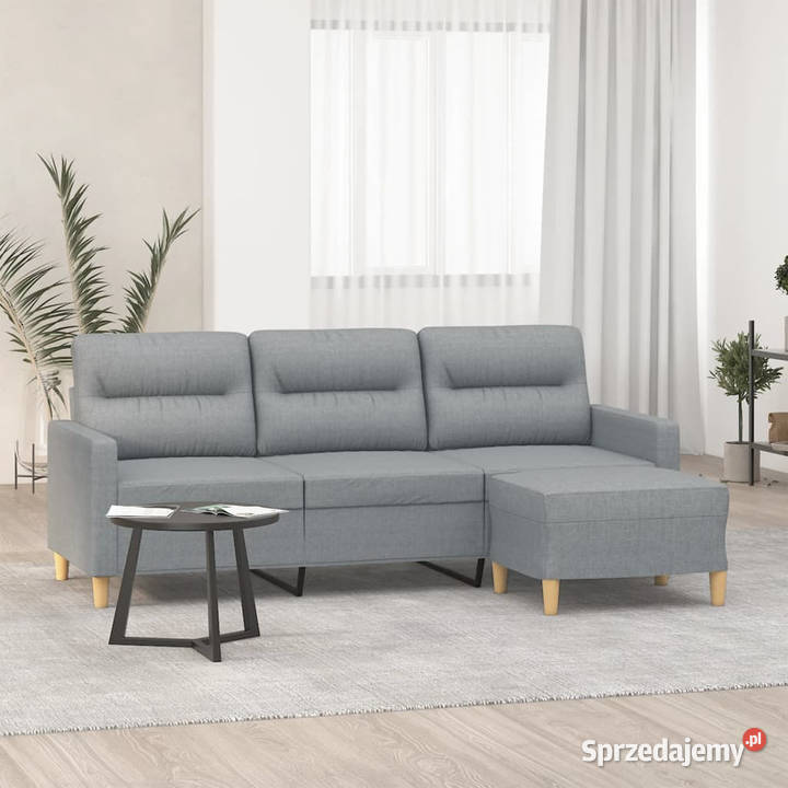 3osobowa sofa z podnóżkiem jasnoszara 180 sprzedam