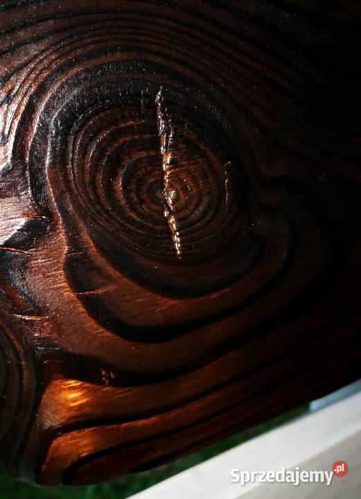 Lustro drewniane vintage opalone postarzone Lustra Radków