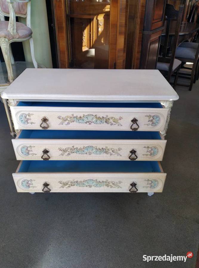 Francuska komoda Ludwik ecru z lustrem Białystok