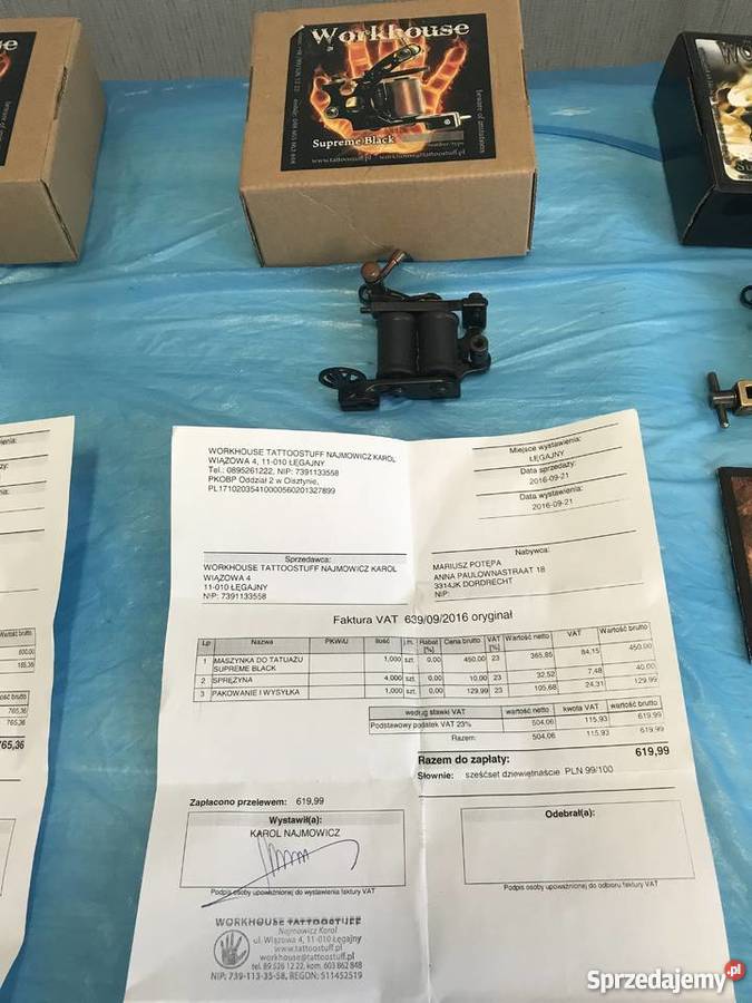 Cztery maszynki do tatuażu firmy WorkHouse wielkopolskie Piła