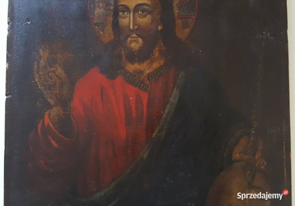 Ikona Jezus Chrystus Władca Świata XIXw 0138 mazowieckie Warszawa sprzedam