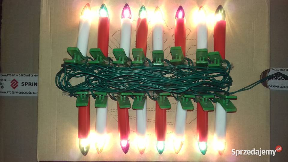 Lampki choinkowe PRL świeczki duże z klipsami Gdańsk