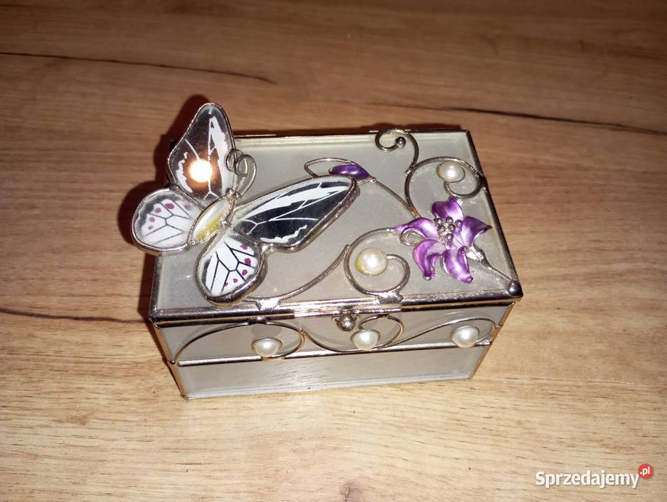 Piękna szklana szkatułka Biłgoraj