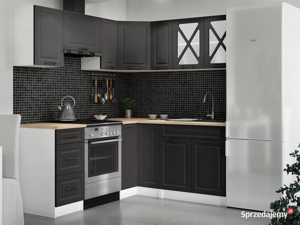 Kuchnia narożna ASTRID BIAŁY MAT POPIEL MAT Brody