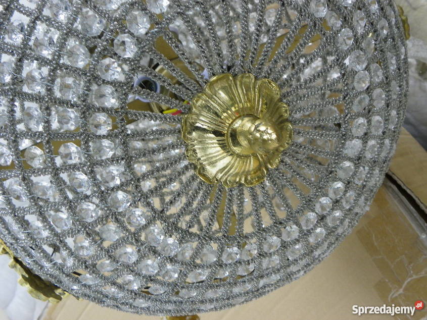 LAMPA KRYSZTAŁOWY ŻYRANDOL OKUTY MOSIĄDZEM Kraków