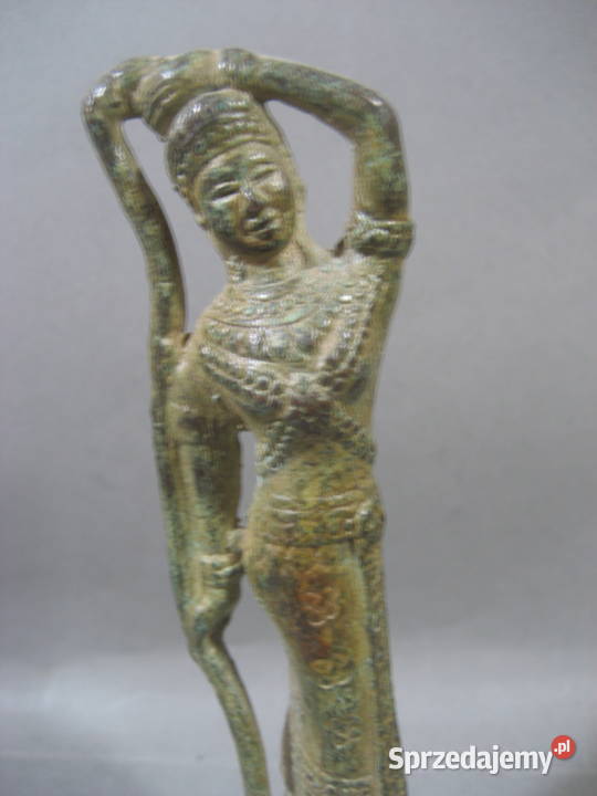 Stara Figurka Orientalna z Brazu Apsara Warszawa