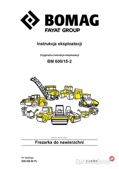 Frezarka do nawierzcni BOMAG BM600152 DTR Kraków
