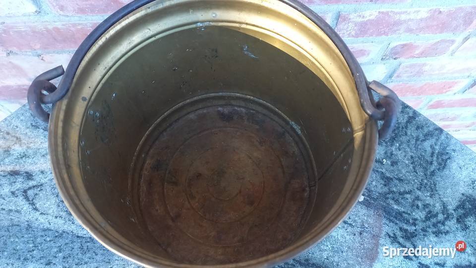 Garnek metalowy antyczny z uchwytem Doniczka Gawroniec sprzedam