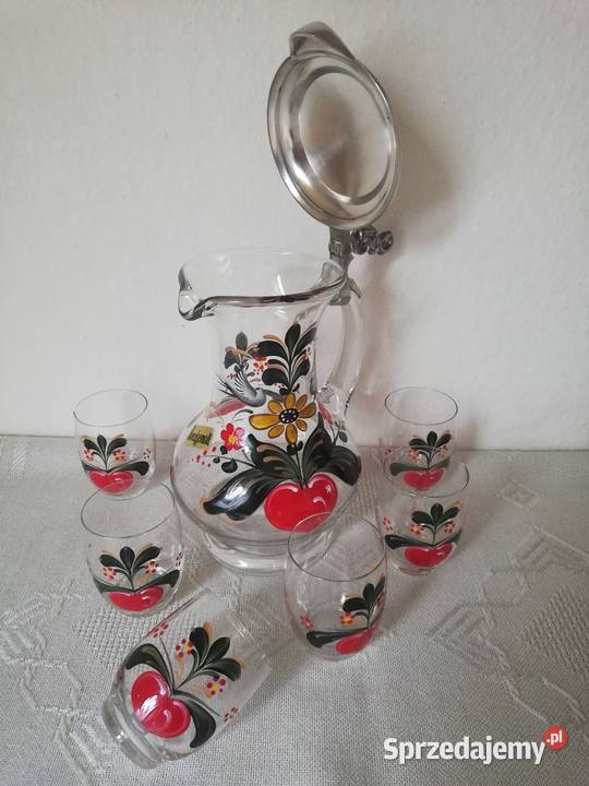 Dzbanek karafka ze szklaneczkami małopolskie Gorlice sprzedam
