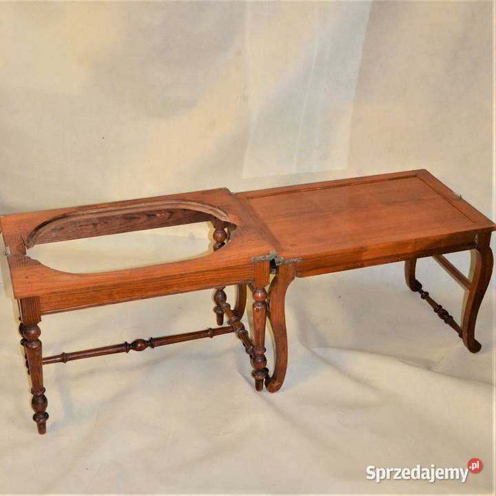 Bidet stołek z odkładaną pokrywą orzechowy lata Warszawa