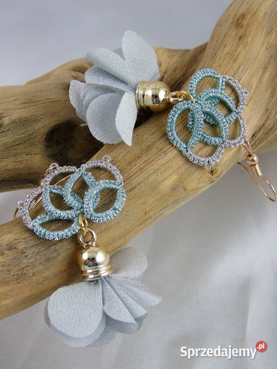 Kolczyki koronkoweróżne wzory kolory Wiśniowa sprzedam