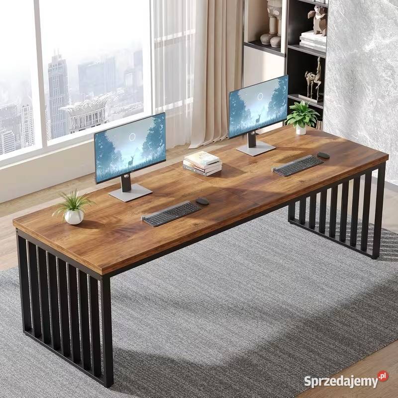 Biurko Podwójne 180x60 Loft Solidny Blat