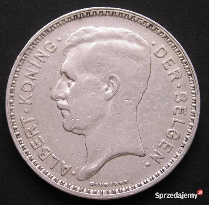 Belgia 20 franków 1934 król Albert der Belgen Łódź