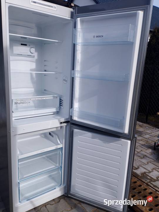 Duża srebrna lodówko zamrażarka Bosch No Frost wielkopolskie Szamotuły