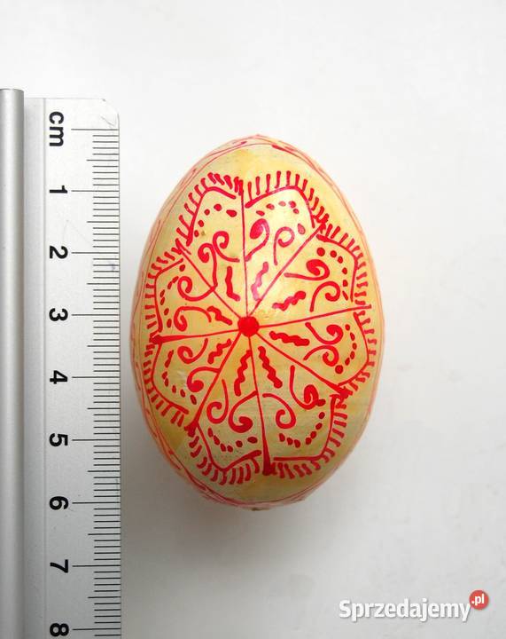 Stara pisanka drewniana ręcznie malowana Ukraina Wielkanoc Lublin
