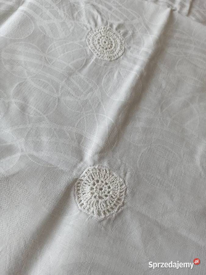 Obrus biały 100 bawełna PRL 180X130 Obrusy Białystok