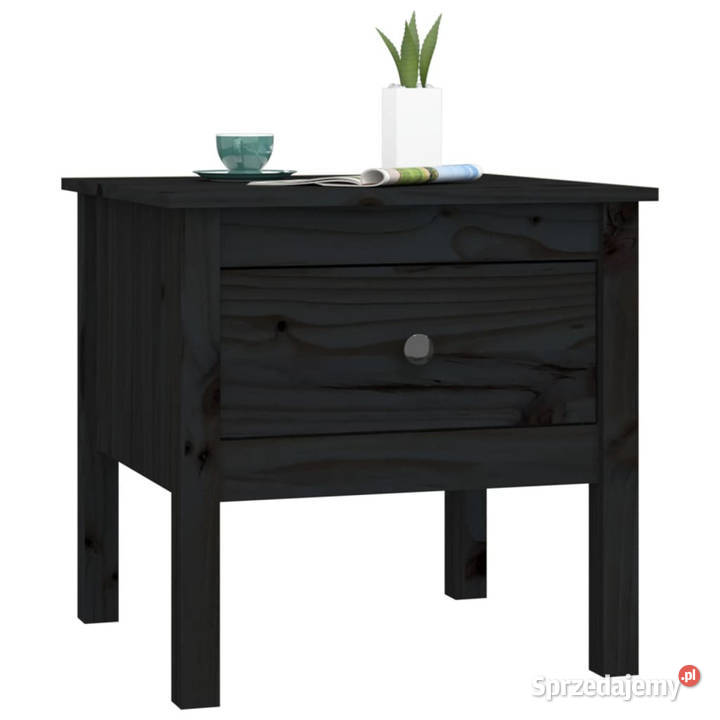 Stolik boczny czarny 50x50x49 lite drewno sprzedam