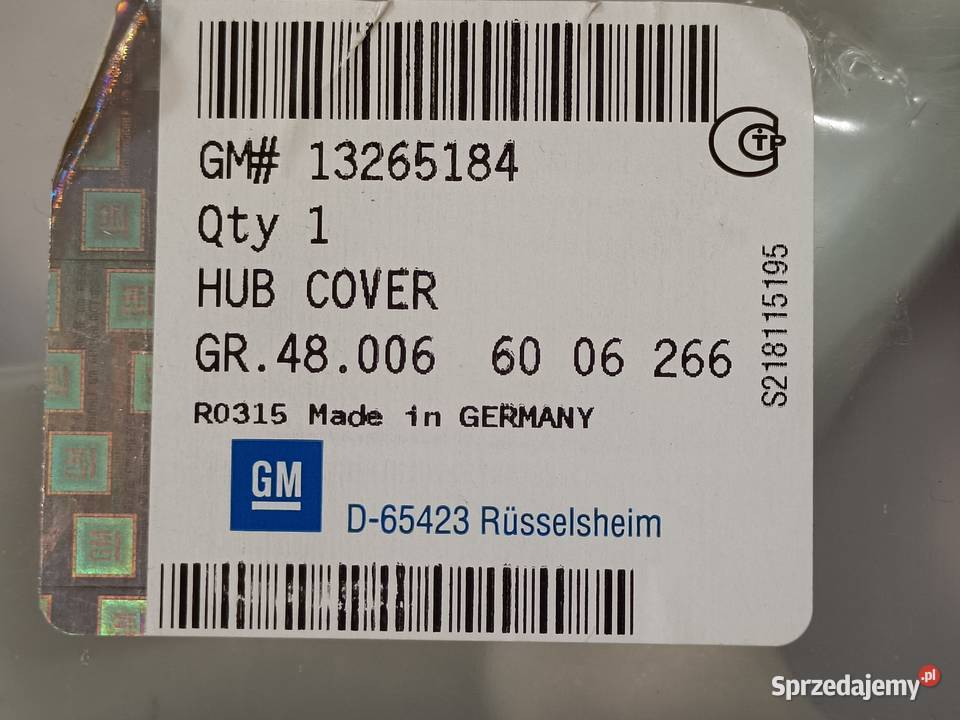 OPEL CORSA D IV DEKIELEK KOŁPAK 15 13265184 osobowe