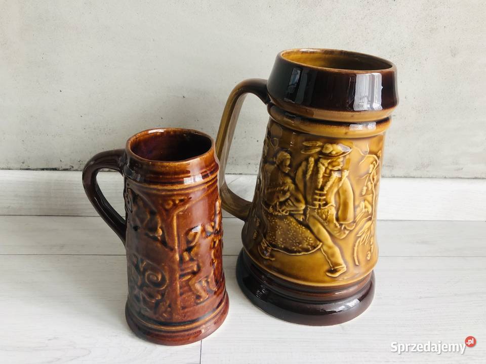 NOWY Kufel z czasów PRL brązowy z uchem łódzkie Łódź sprzedam