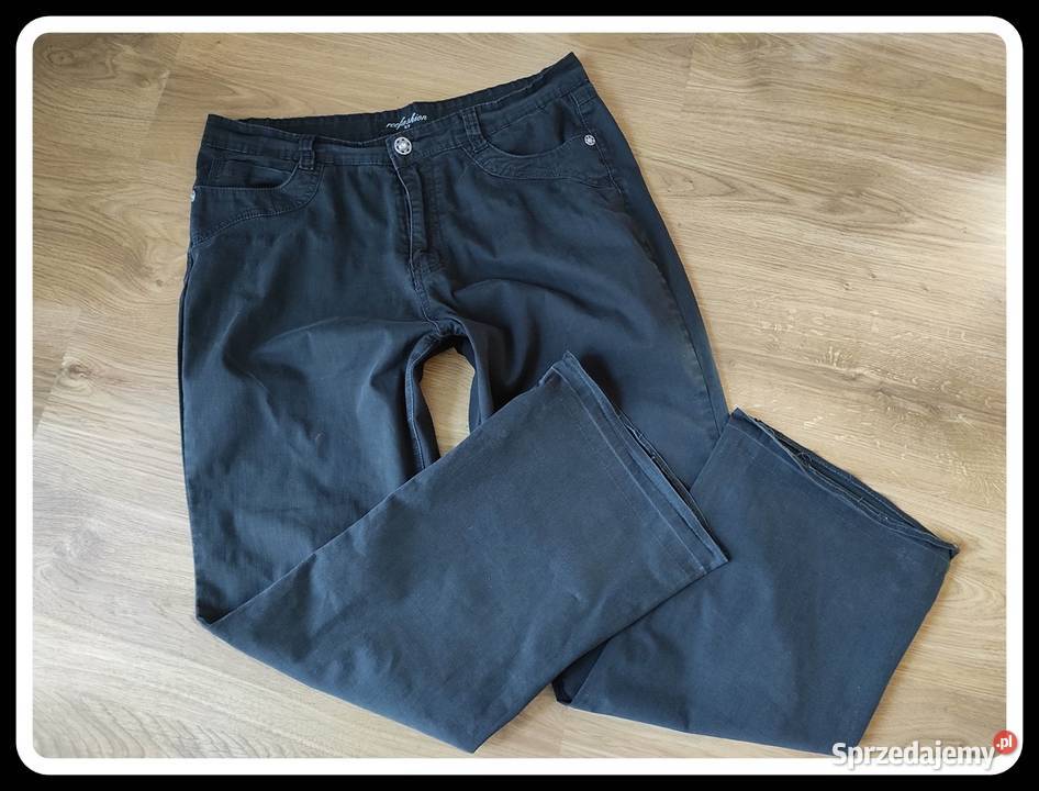 rocfashion czarne spodnie jeansowe rozmiar 37 Długie mazowieckie Płock