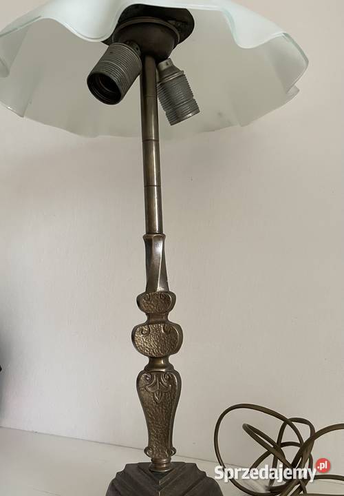Stara lampa biurkowa stołowa mosiężna Lampy Łódź
