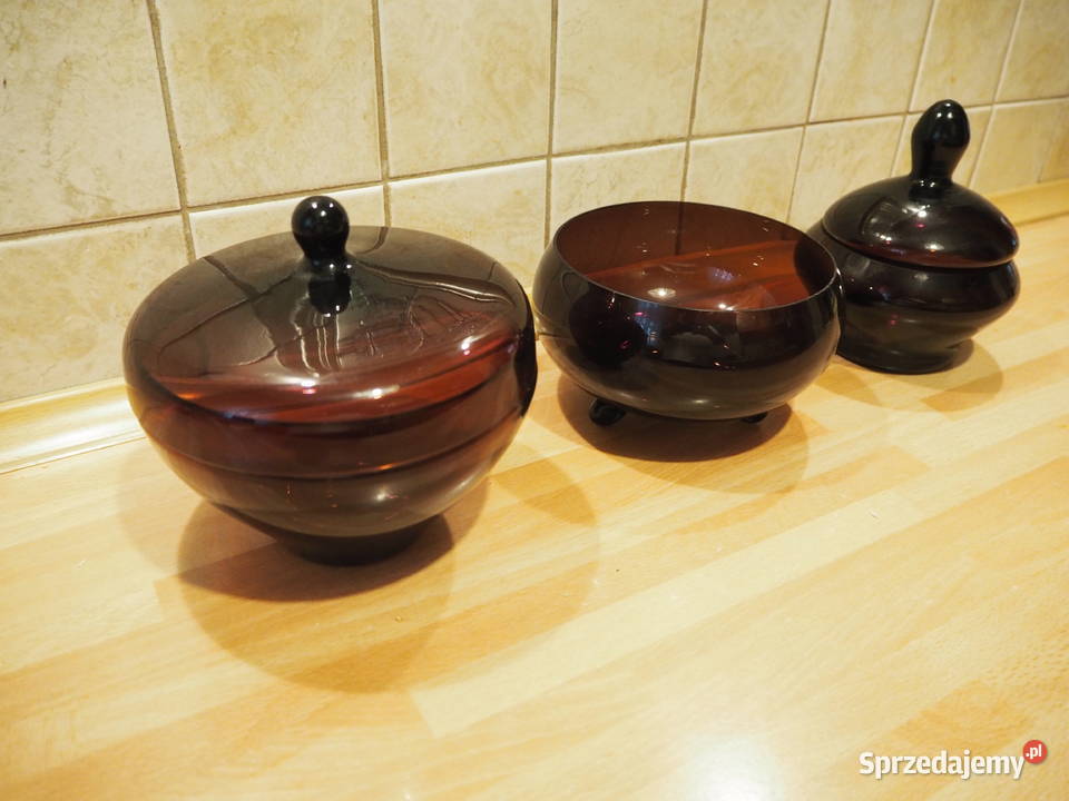 Naczynia ze szkła kolorowego brązowego mazowieckie Warszawa