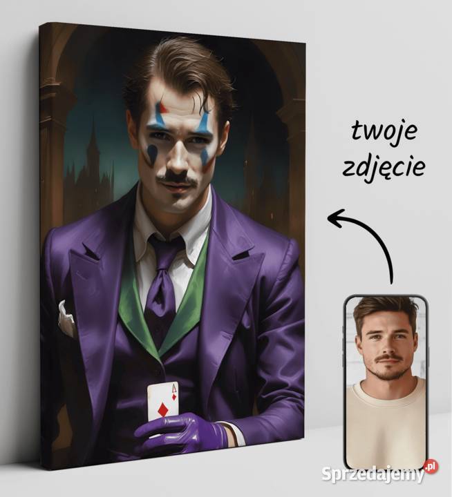 Obraz Portret na płótnie karykatura joker batman Warszawa sprzedam