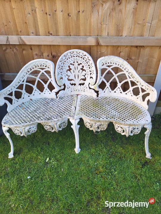 aluminiowa ławka ogrodowa barokowy styl idealna Ciepielów