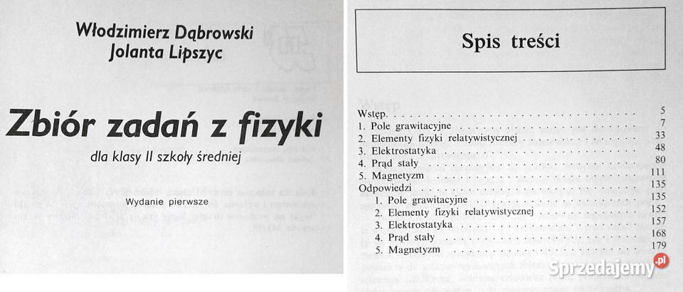 Zbiór zadań z fizyki kl 2 szkoły średniej sprzedam