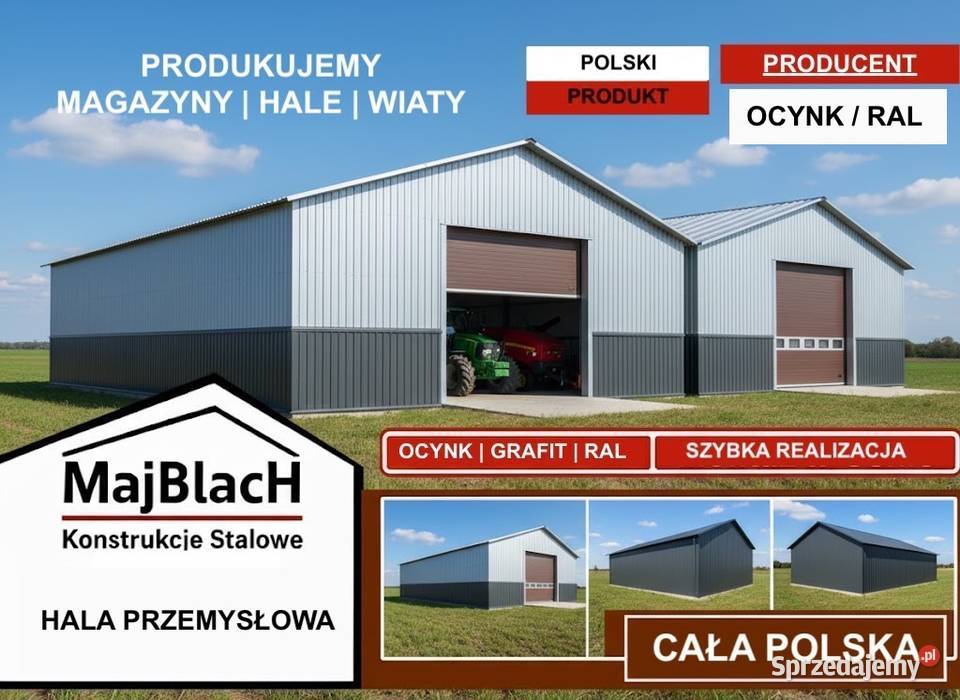 DWUKOLOROWY OCYNK GRAFIT Wysoki Dwuspadowy Garaż blacha Żnin