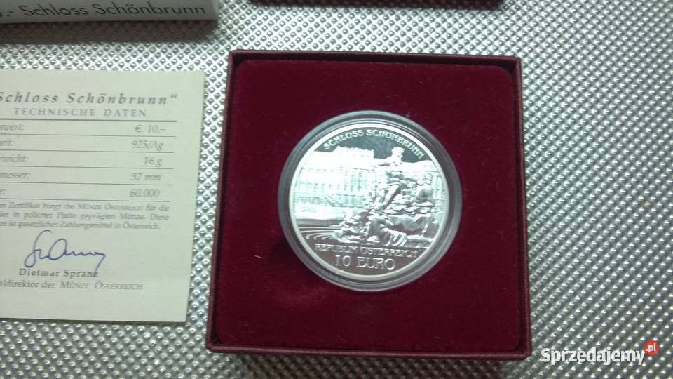 MONETA Austria 10 euro 2003 Pałac Schnbrunn mazowieckie