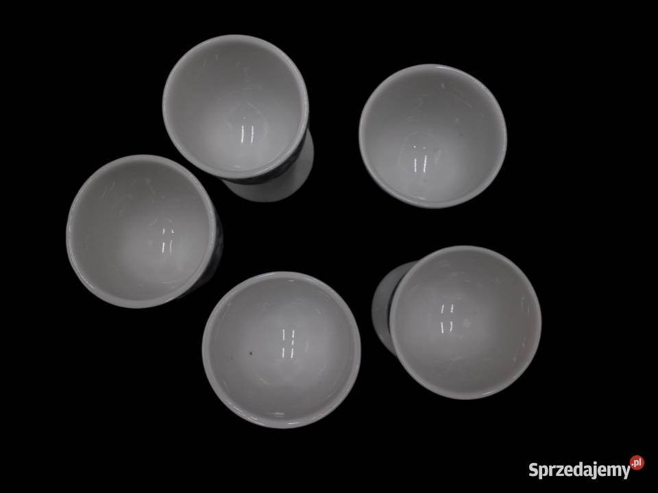 Kieliszki do jajek wzór cebulowy porcelanowe 5 wielkopolskie Raszków sprzedam