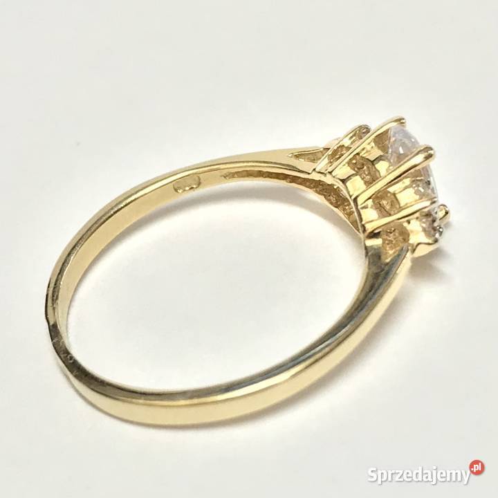 Złoty PIERŚCIONEK 585 14K KRÓLEWNY kamienie 11 Warszawa