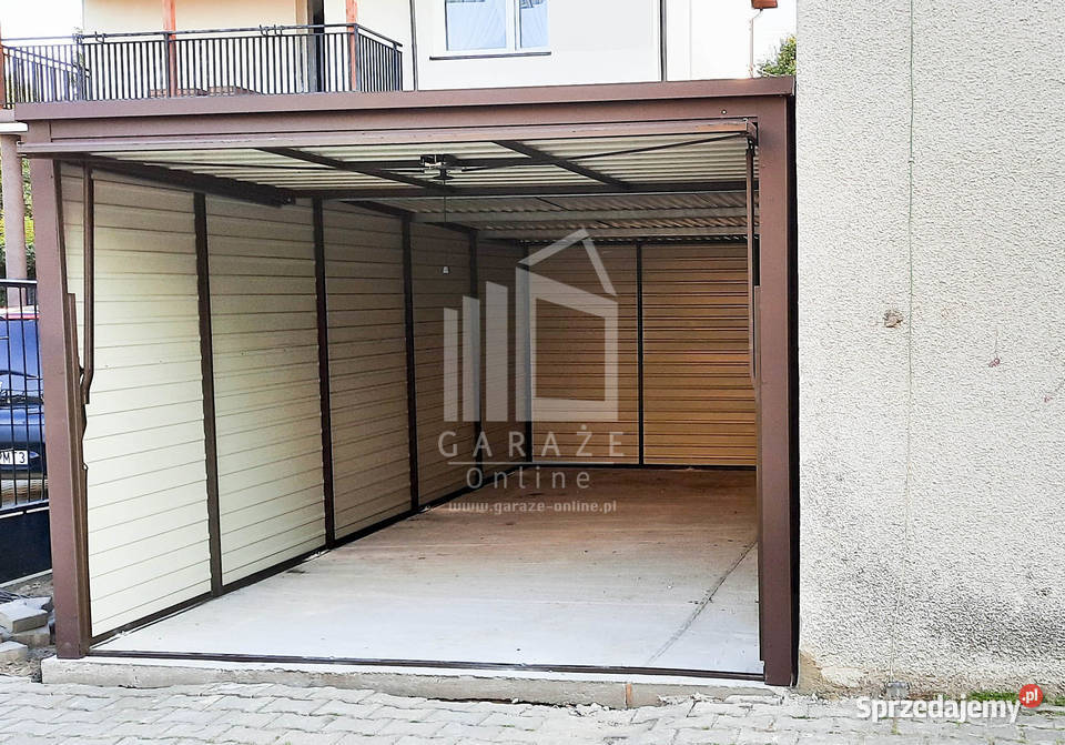 GARAŻ BLASZANY 3m x 6m poziom spad tył Brama samodzielny Sprzedaż Kraków sprzedam