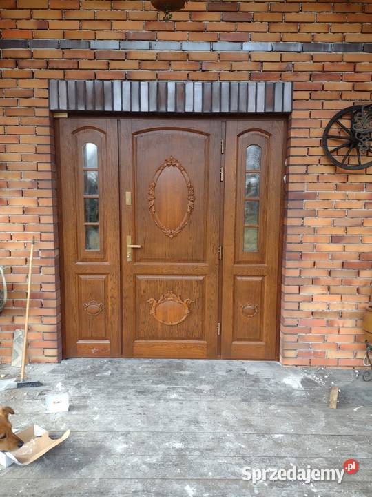 Drzwi zewnętrzne drewniane 100cm Zamość sprzedam