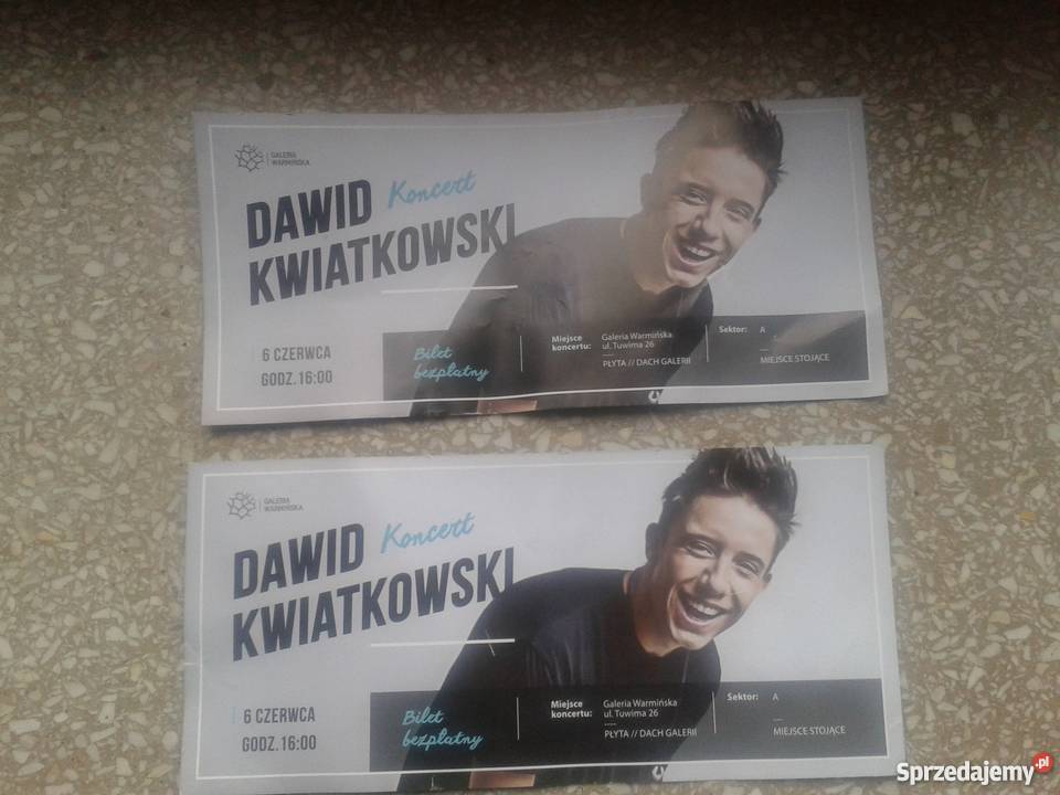 2 bilety na koncert Dawida Kwiatkowskiego sprzedam