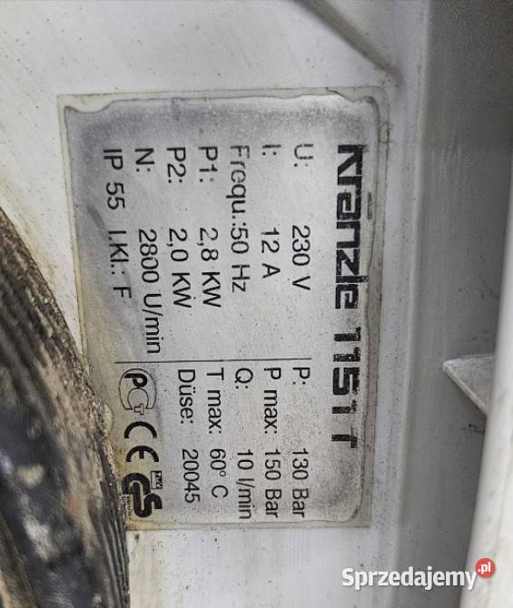 Myjka ciśnieniowa Kranzle 1151 t podkarpackie Kielnarowa