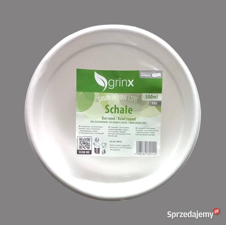 Duża miska papierowa biała okrągła 500ml 10 małopolskie Chrzanów sprzedam