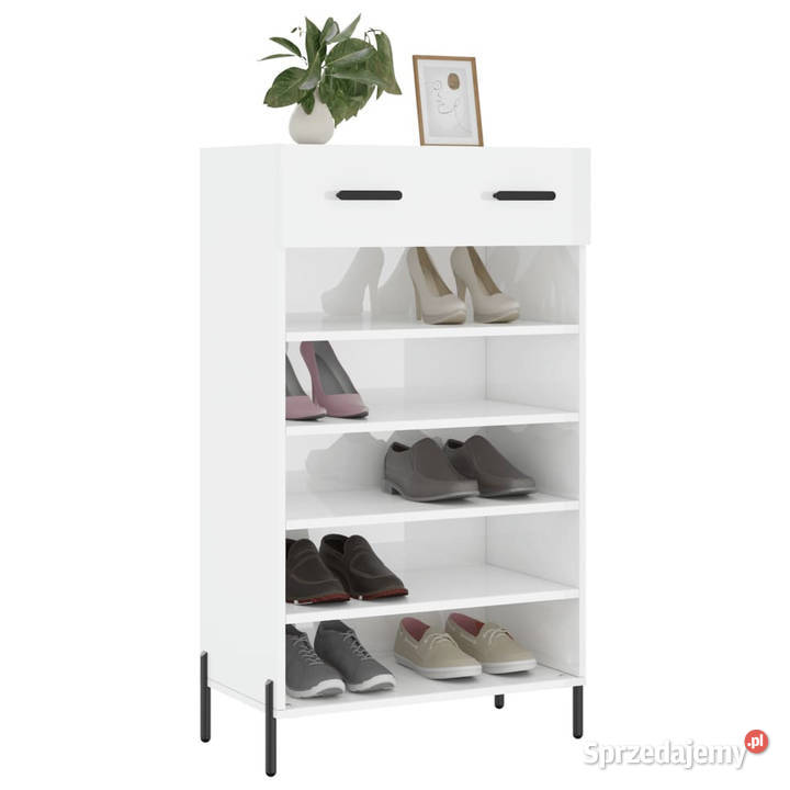 Szafka na buty wysoki połysk biała 60x35x105 Warszawa