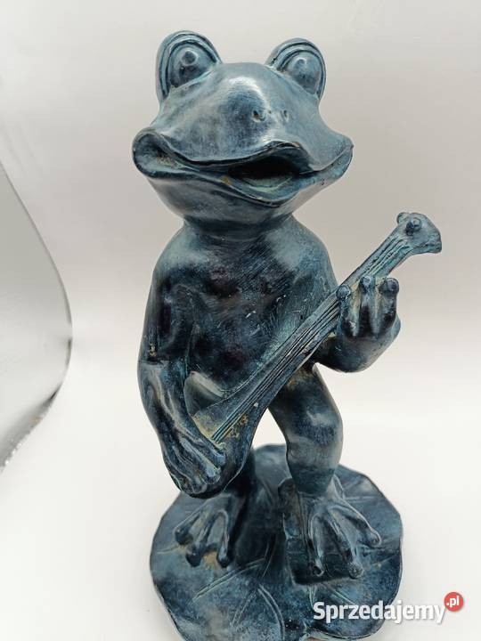 Figurka żaba orkiestra ogrodowa żywica masa Zamość