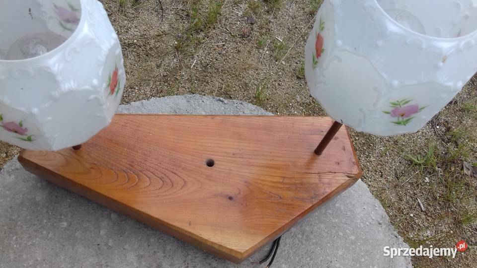 Retro lampka nocna samorobka klosze z lat 60 Oświetlenie