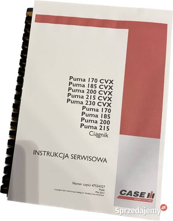 Case Puma 170185200215 zwykła i cvx instrukcja Gdańsk