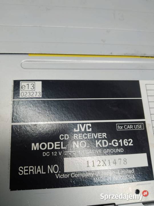 RADIO JVC KDG162 VW Volkswagen Lupo I 19982005 sprzedam
