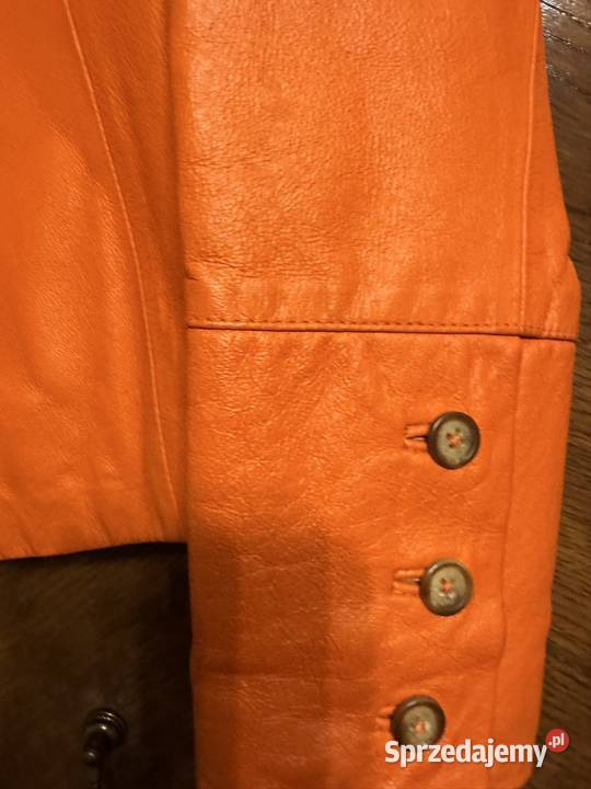 Kurtka ze skóry naturalnej XS pomarańczowa sprzedam