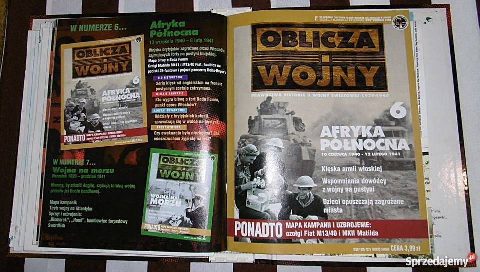 Oblicza wojny 7 zeszytów segregator 1998 r Wojsko i militaria Czasopisma Ostrów Wielkopolski sprzedam