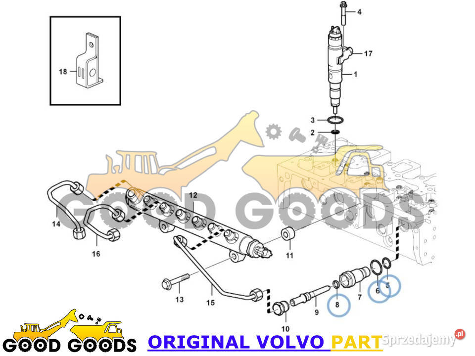 VOLVO ORINGI DYSZY WTRYSKIWACZA 20939275 Części do maszyn budowlanych Władysławów