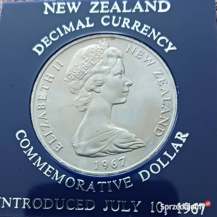 1 Dolar Nowa Zelandia 1967 r Mennicze oryginał Numizmatyka Konin