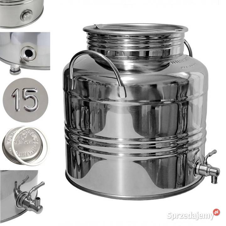 Bańka stal nierdzewna beczułka INOX 15L z kranem śląskie Siemianowice Śląskie
