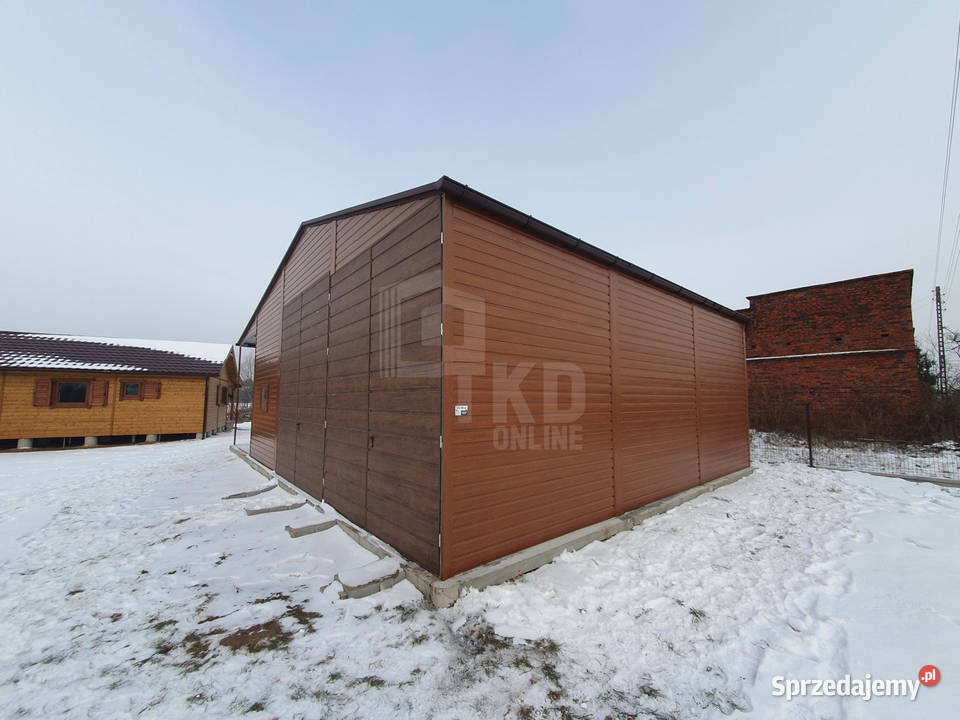 Hala Garaż Blaszany 6x8 wiata 2x Brama Rynny Sprzedaż Otwock