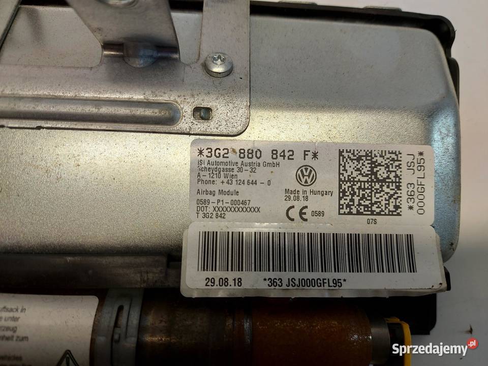 VW Arteon 3G8 2018r PODUSZKA AIRBAG KOLANOWA